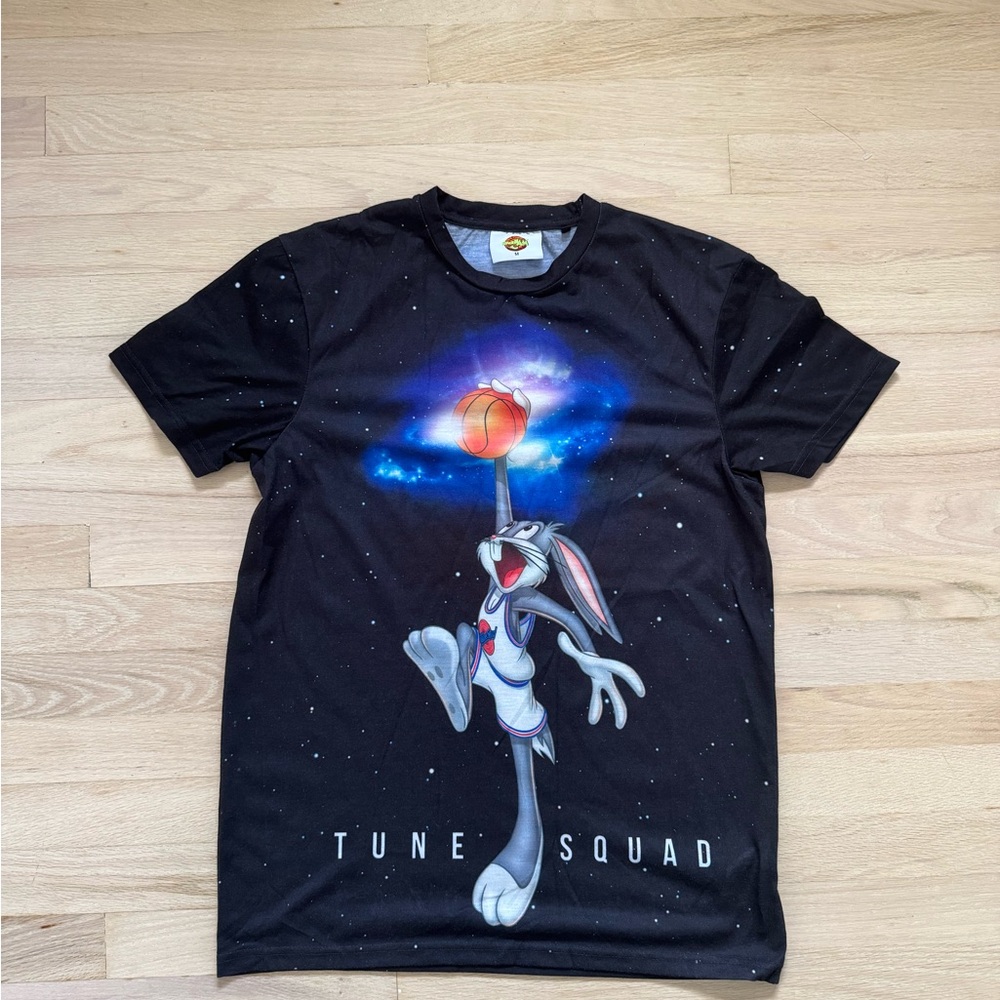 Vintage Y2K Space Jam Tune Squad T Shirt Men's Black Medium Polyester Casual